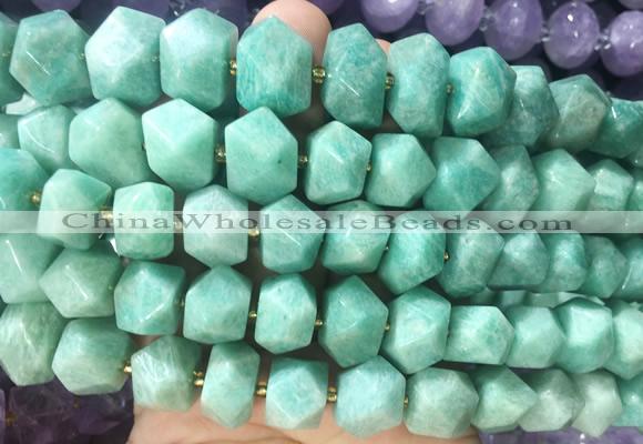 NGBS260 15 inches 10*14mm - 12*16mm faceted nuggets amazonite gemstone beads