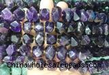 NGBS261 15 inches 10*14mm - 12*16mm faceted nuggets amethyst gemstone beads