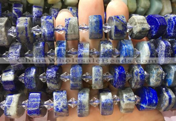 NGBS269 15 inches 10*14mm - 12*16mm faceted nuggets lapis lazuli gemstone beads