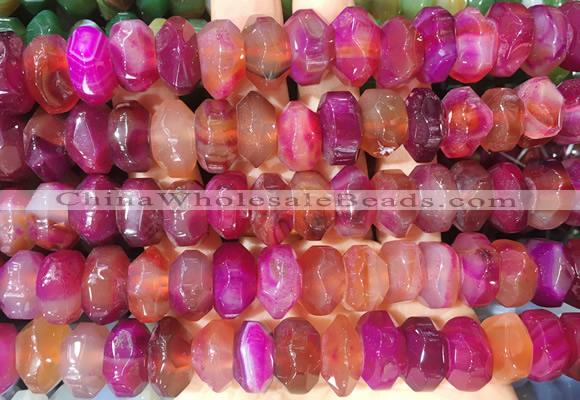 NGBS290 15 inches 8*14mm - 10*16mm faceted nuggets agate beads wholesale