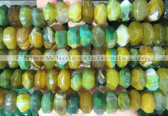 NGBS299 15 inches 8*14mm - 10*16mm faceted nuggets agate beads wholesale