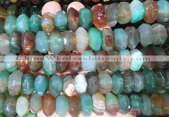 NGBS306 15 inches 8*14mm - 10*16mm faceted nuggets agate beads wholesale