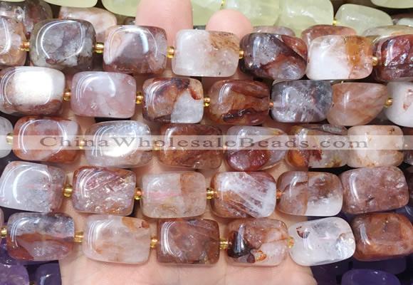 NGBS335 15 inches 12*16mm - 13*18mm nuggets red gum flower crystal beads wholesale