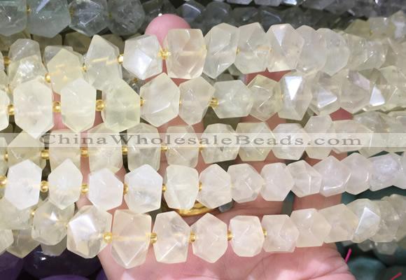 NGBS359 15 inches 10*14mm - 12*16mm faceted nuggets lemon quartz beads wholesale