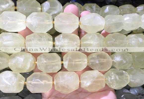 NGBS361 15 inches 13*18mm - 15*20mm faceted nuggets lemon quartz beads wholesale