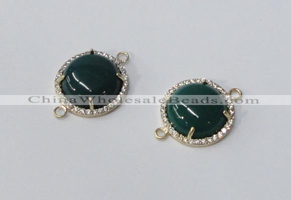 NGC1017 15mm flat round agate gemstone connectors wholesale