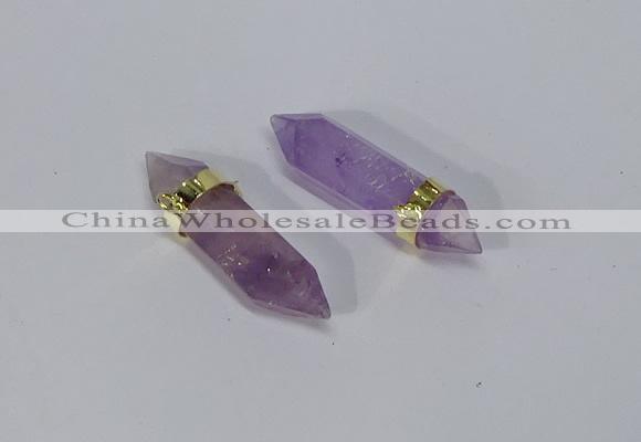 NGC1128 8*40mm - 10*35mm sticks amethyst connectors wholesale