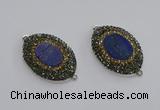 NGC1160 25*35mm oval lapis lazuli gemstone connectors wholesale