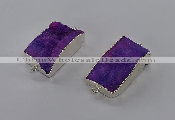 NGC1182 20*30mm - 22*35mm rectangle druzy agate connectors