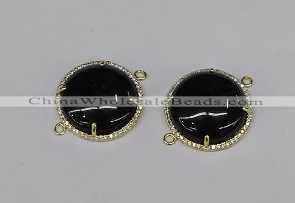 NGC1219 30mm flat round agate gemstone connectors wholesale