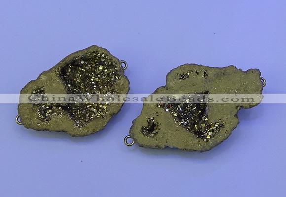 NGC1473 28*35mm - 40*45mm freeform plated druzy agate connectors