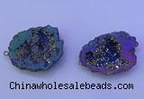 NGC1476 28*35mm - 40*45mm freeform plated druzy agate connectors