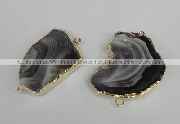 NGC151 25*40mm - 35*50mm freeform botswana agate connectors