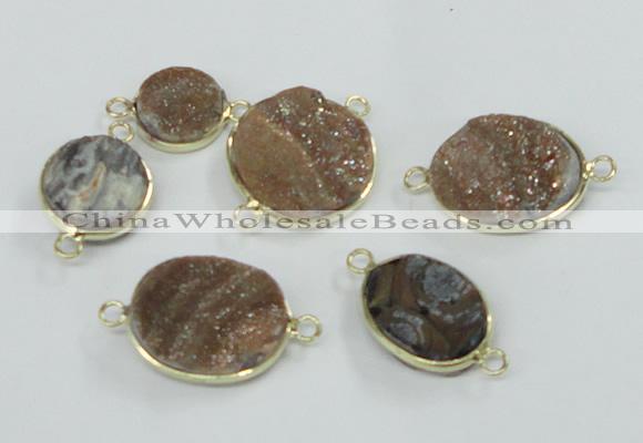 NGC158 15mm - 25mm freeform plated druzy agate connectors