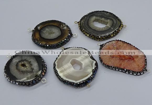 NGC1739 35*45mm - 40*50mm freeform druzy agate connectors