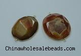 NGC179 35*45mm - 40*50mm freeform druzy agate connectors