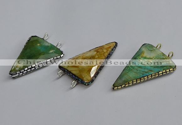 NGC1839 30*35mm - 30*40mm triangle agate connectors wholesale