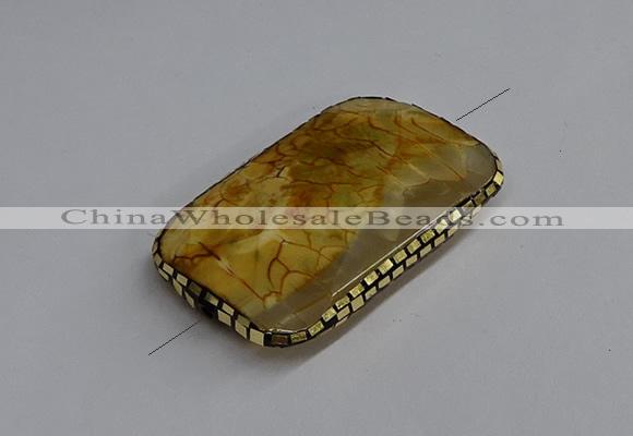 NGC1881 30*40mm - 30*45mm rectangle agate gemstone connectors