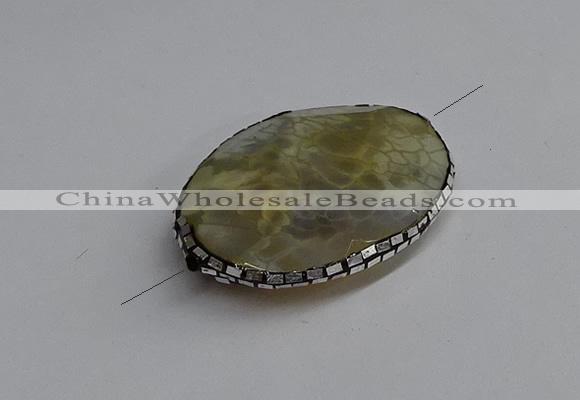 NGC1885 30*40mm - 30*45mm oval agate gemstone connectors