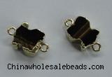 NGC220 10*12mm tiger eye gemstone connectors wholesale