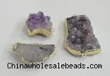 NGC438 20*25mm - 25*30mm freeform druzy amethyst gemstone connectors