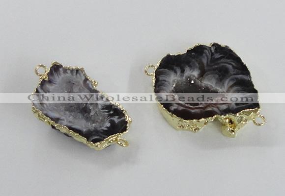 NGC450 18*25mm - 25*35mm freeform druzy agate gemstone connectors