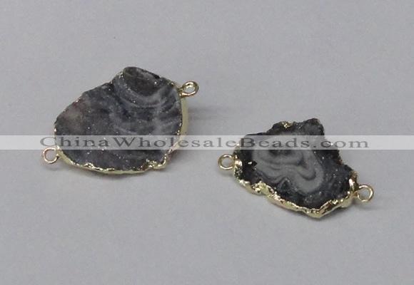 NGC485 15*25mm - 22*30mm freefrom plated druzy agate connectors