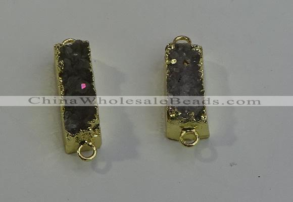 NGC5030 10*35mm - 10*40mm rectangle druzy agate connectors