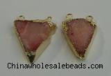 NGC5036 25*35mm - 30*35mm triangle druzy quartz connectors