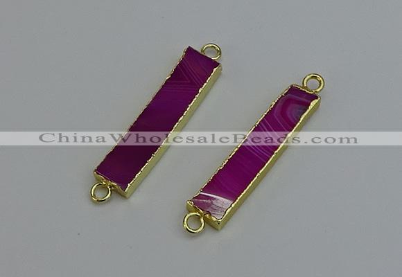 NGC5068 8*35mm - 10*40mm rectangle agate gemstone connectors