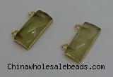 NGC5098 12*30mm - 15*35mm faceted rectangle lemon quartz connectors