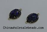 NGC5134 16*20mm oval lapis lazuli gemstone gemstone connectors