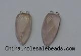 NGC5140 16*35mm - 18*40mm arrowhead rose quartz connectors
