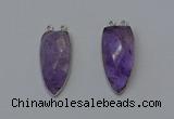 NGC5141 16*35mm - 18*40mm arrowhead amethyst connectors