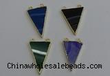 NGC5165 25*35mm - 30*40mm triangle agate gemstone connectors