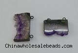 NGC5182 20*35mm - 22*40mm freeform druzy amethyst connectors