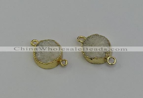 NGC5248 15mm - 16mm coin druzy agate connectors wholesale