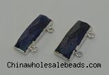 NGC5308 12*30mm - 15*35mm faceted rectangle lapis lazuli connectors