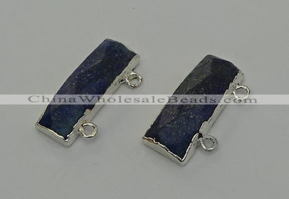 NGC5308 12*30mm - 15*35mm faceted rectangle lapis lazuli connectors