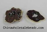 NGC538 25*35mm - 35*45mm plated druzy agate gemstone connectors