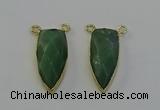 NGC5410 16*35mm - 18*40mm arrowhead green aventurine connectors