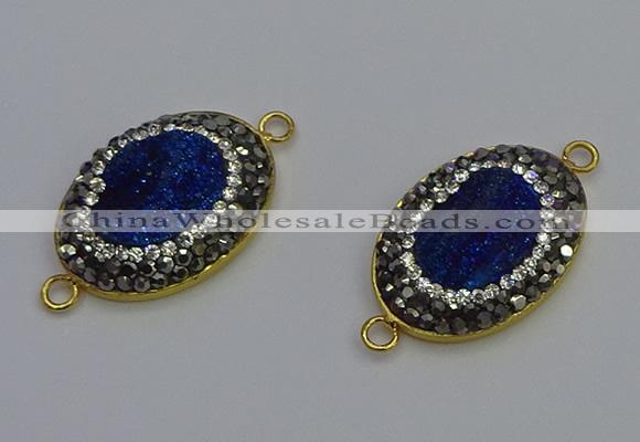 NGC5485 18*25mm oval plated druzy agate gemstone connectors