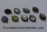 NGC5545 16*20mm oval mixed gemstone connectors wholesale