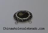 NGC5650 18*25mm faceted oval smoky quartz connectors