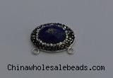 NGC5659 18*25mm faceted oval lapis lazuli gemstone connectors