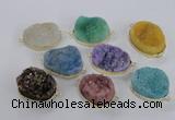 NGC568 18*25mm - 25*30mm freeform druzy agate connectors wholesale