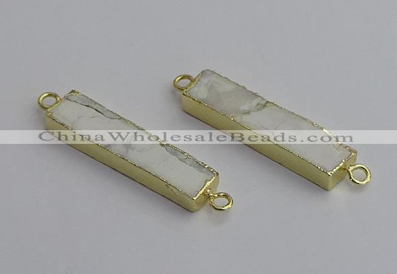 NGC5680 10*40mm rectangle white howlite connectors wholesale