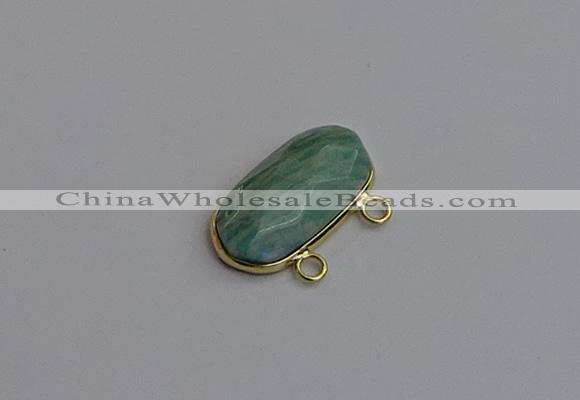 NGC5818 13*25mm faceted oval amazonite connectors wholesale