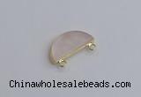 NGC5901 13*26mm moon rose quartz connectors wholesale