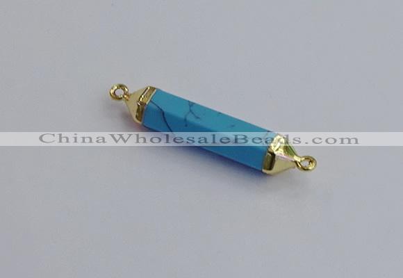 NGC5952 8*40mm tube white howlite connectors wholesale